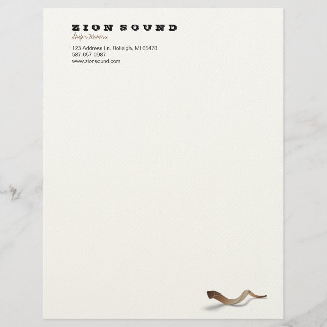Membrete Shofar Largo - natural (Anverso)