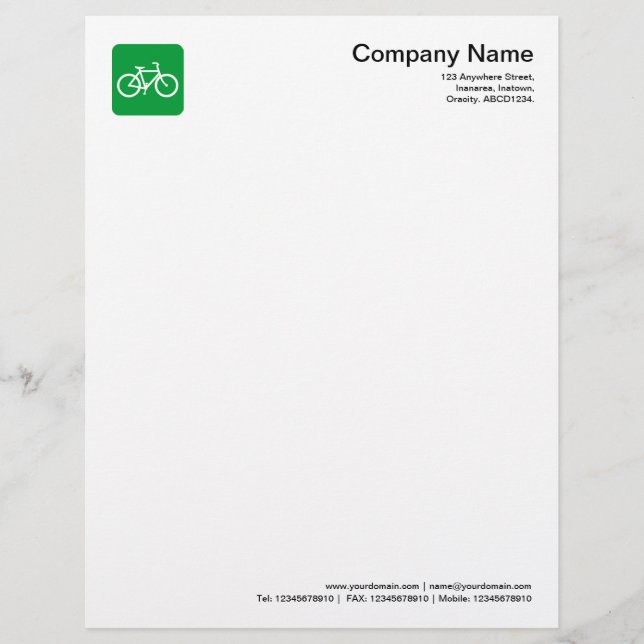 Membrete Símbolo de Bicicleta - Verde Hierba (Anverso)