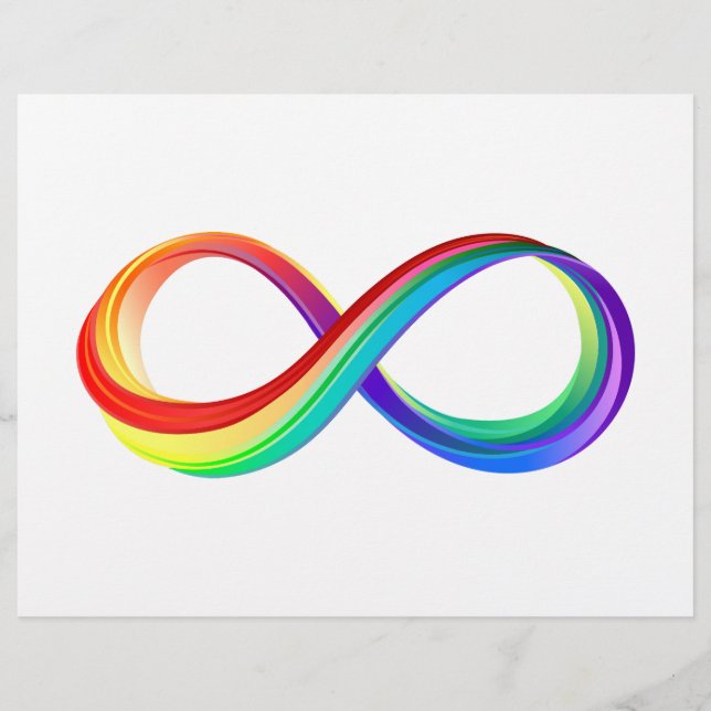 Membrete Símbolo de Infinito de Arcoíris en Capas (Anverso)
