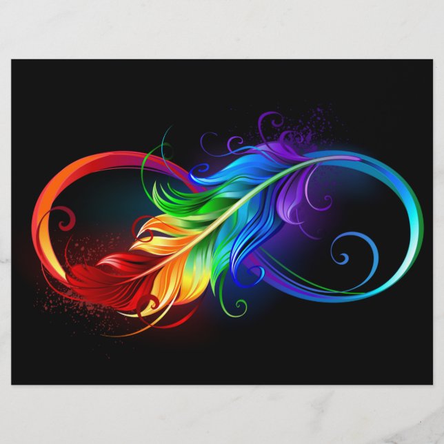 Membrete Símbolo infinito con pluma arco iris (Anverso)