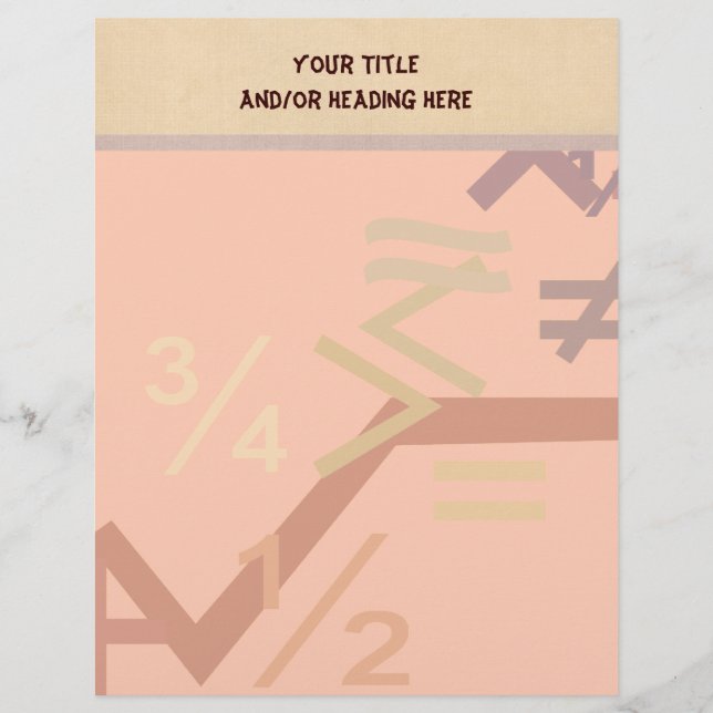 Membrete Símbolos matemáticos Letrero (Anverso)