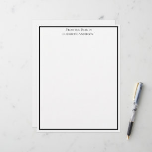 Membrete Simple Blanco Negro Profesional Personalizado
