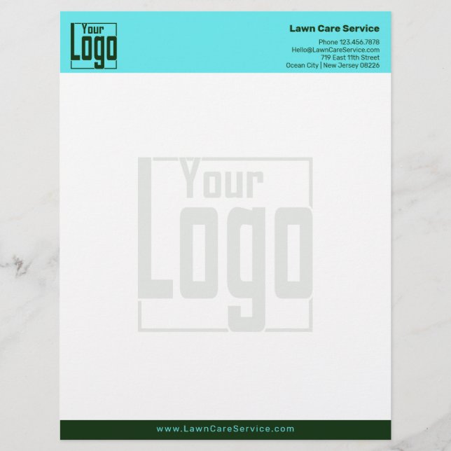Membrete Simple Business Logo Blue & Dark Green (Anverso)