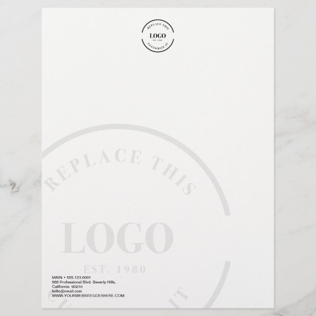 Membrete Simple business logo letterhead watermark (Anverso)