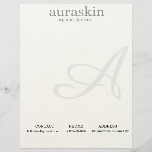 Membrete Simple Clean Skincare Letterhead for Beauty Brands (Anverso)