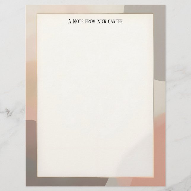 Membrete Simple Earth Tones Stationery Paper (Anverso)