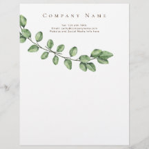 Simple Elegancia Green Company Details Letterhead