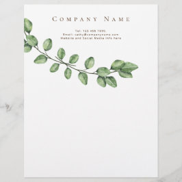 Membrete Simple Elegancia Green Company Details Letterhead