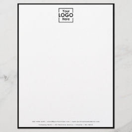 Membrete Simple logotipo comercial personalizado Borde negr
