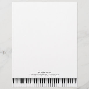 Membrete Simple Piano Musical Llave Negra y Blanca