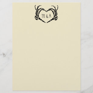 Membrete Skeleton Manos Forma Corazón Boda Personalizada