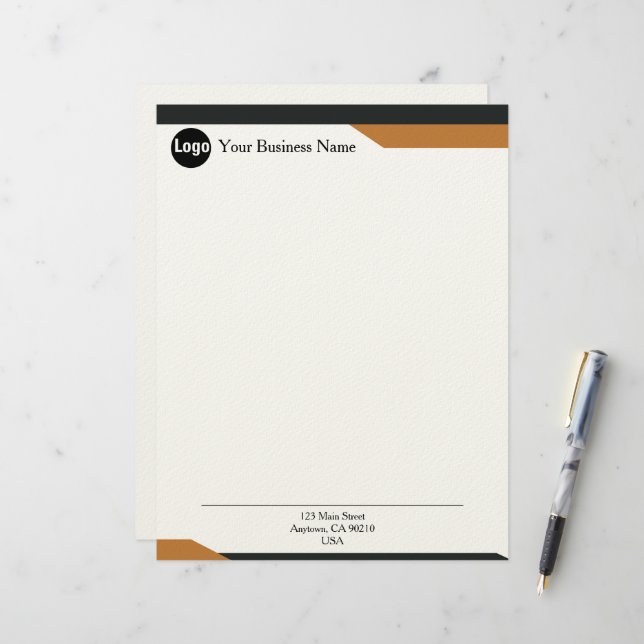 Membrete Sleek Minimalist Corporate Letterhead for Modern (Anverso/Reverso In Situ)