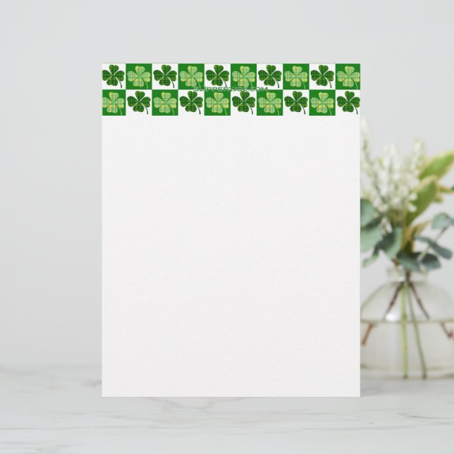 Membrete SlipperyJoe's green four-leaf clovers Saint Patric (Anverso de pie)