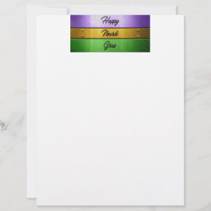 Membrete SlipperyJoe's Happy Mardi Gras morado de oro verde