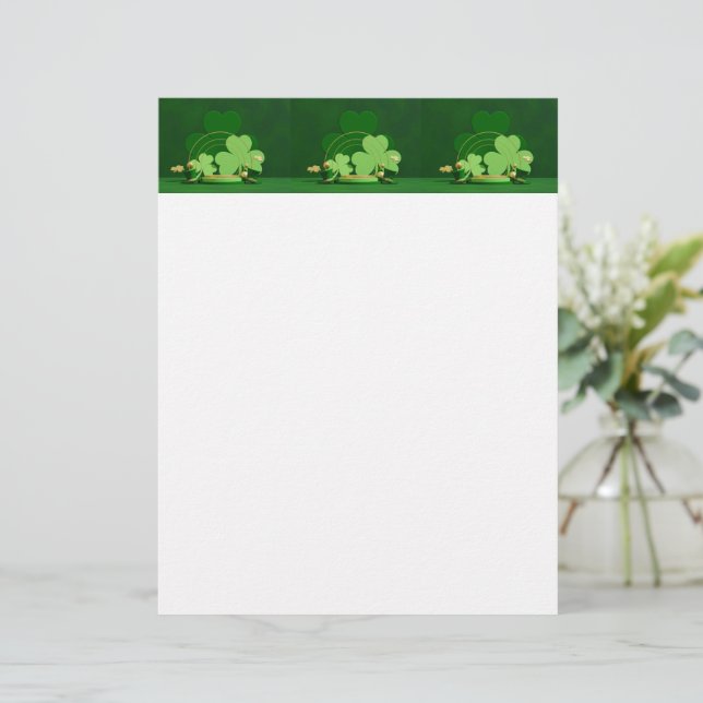 Membrete SlipperyJoe's Saint Patrick's Day three-leaf clove (Anverso de pie)