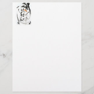 Membrete Snowman en Swiling Snow Letterhead
