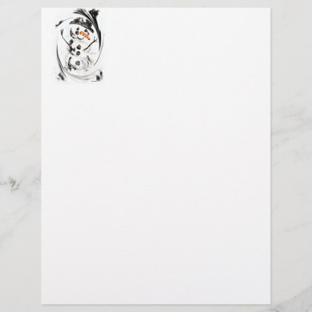 Membrete Snowman en Swiling Snow Letterhead (Anverso)