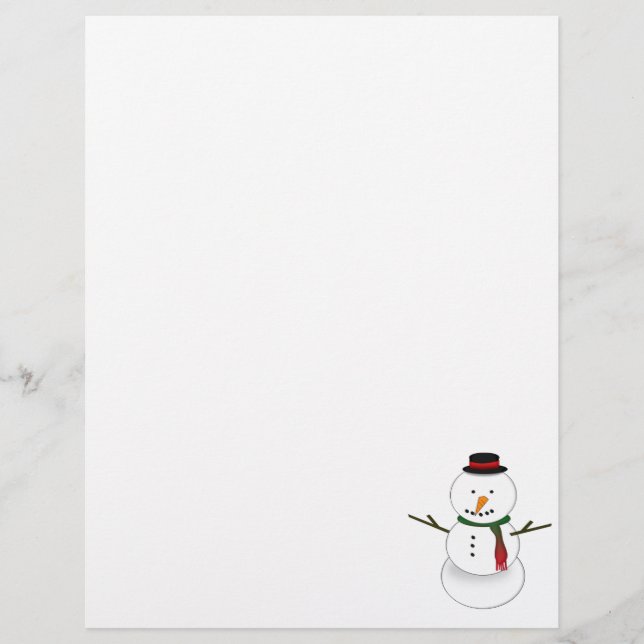 Membrete Snowman Stationery (Anverso)
