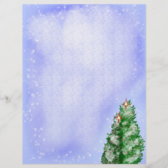 Membrete Snowy Christmas Trees (Anverso)