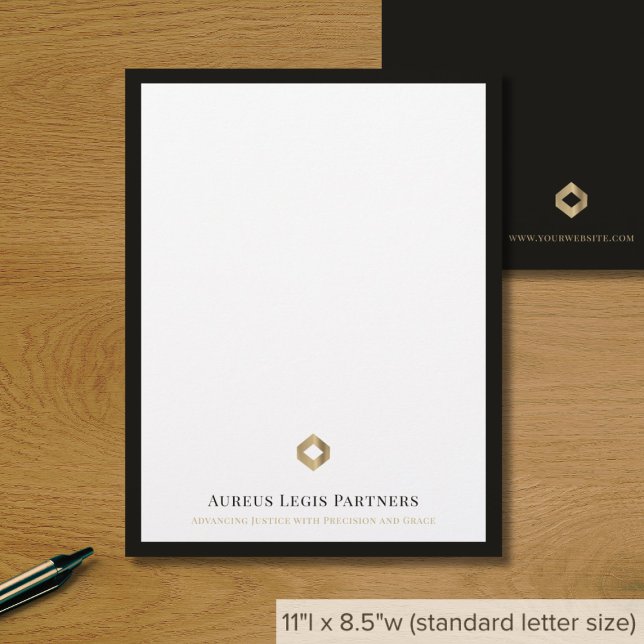 Membrete Sofisticado logotipo negro y oro (Subido por el creador)