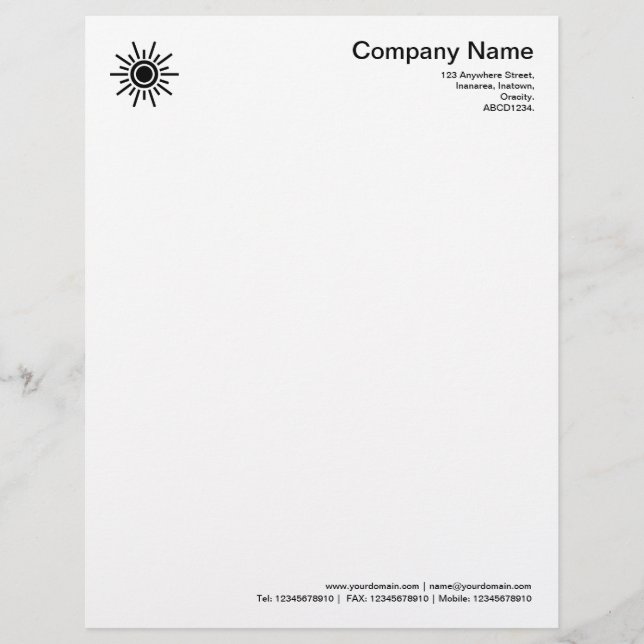 Membrete Sol 02 - Negro (Anverso)