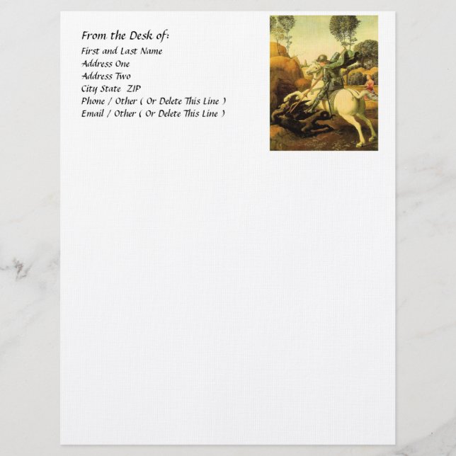 Membrete "St. George and the Dragon" de Raphael (alrededor  (Anverso)