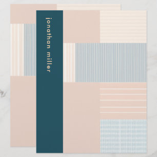 Membrete Stationery de arte moderno monogramado personaliza