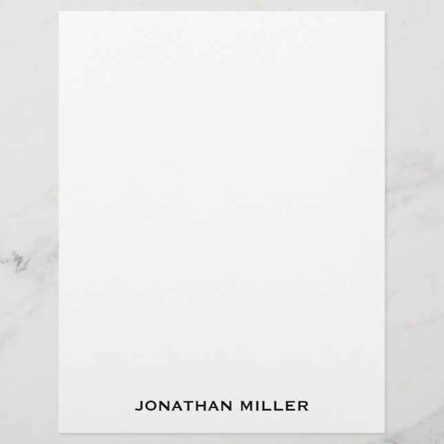 Membrete Stationery Simple Black Typographic Name (Anverso)
