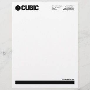 Membrete Subrayado (logotipo de cubo) - Negro