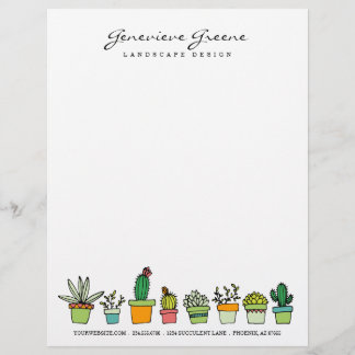 Membrete Suculento Letterhead de Jardín