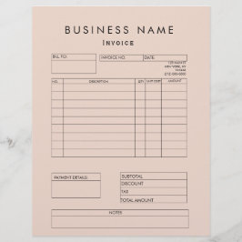 Membrete Suministros para pequeñas empresas de facturas ros