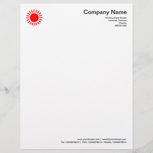 Membrete Sun 01 - Rojo (Anverso)