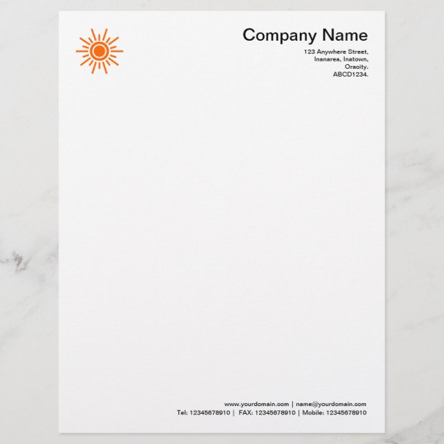 Membrete Sun 02 - Naranja (Anverso)