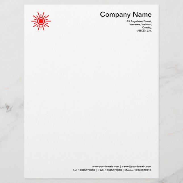 Membrete Sun 02 - Rojo (Anverso)