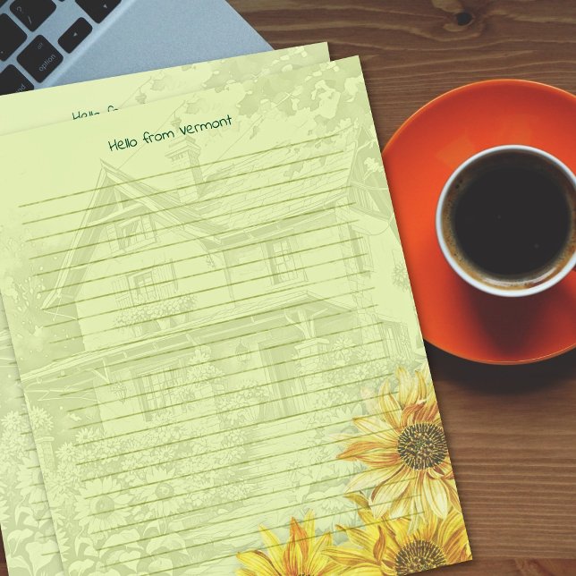 Membrete Sunflower House Lined Writing Paper (Subido por el creador)
