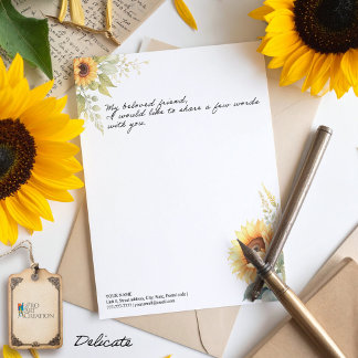 Membrete Sunflowers Sun Kisses