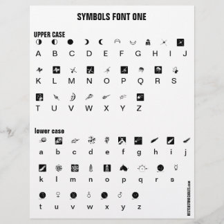 Membrete SYMBOLS 1 - Ejemplo de letra Zazzle