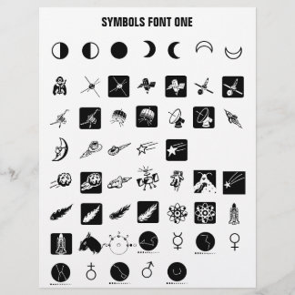 Membrete SYMBOLS 1 - Ejemplo de letra Zazzle