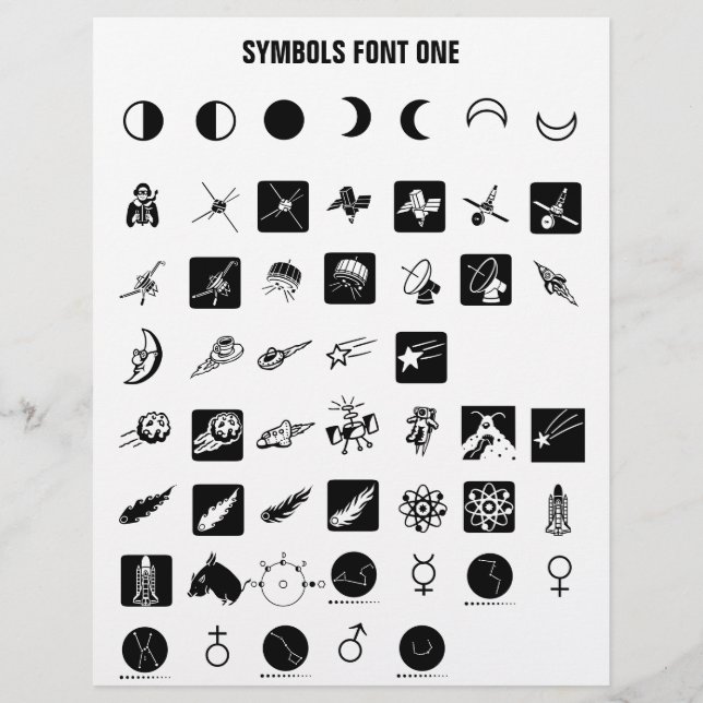 Membrete SYMBOLS 1 - Ejemplo de letra Zazzle (Anverso)