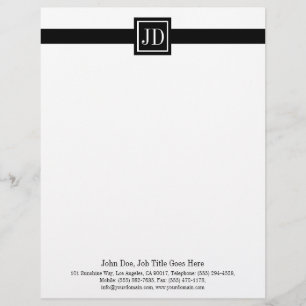 Membrete Tarjeta de presentación del monograma de membrete