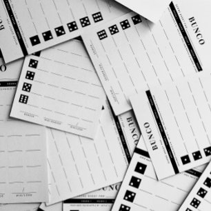Membrete Tarjeta de puntuación simple para Bunco en blanco 