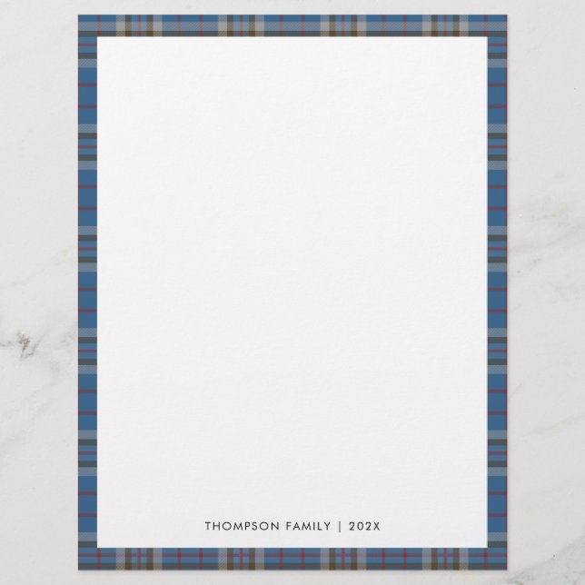 Membrete Tartan Plaid Rústico Elegante (Anverso)