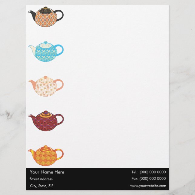 Membrete Tea Kettles multicolor (Anverso)