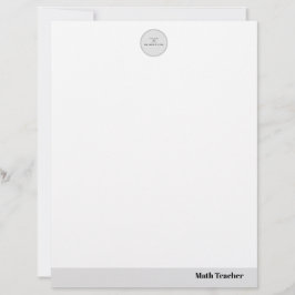 Membrete Teacher name elegant quote modern white frame