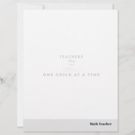 Membrete Teacher name elegant quote modern white frame