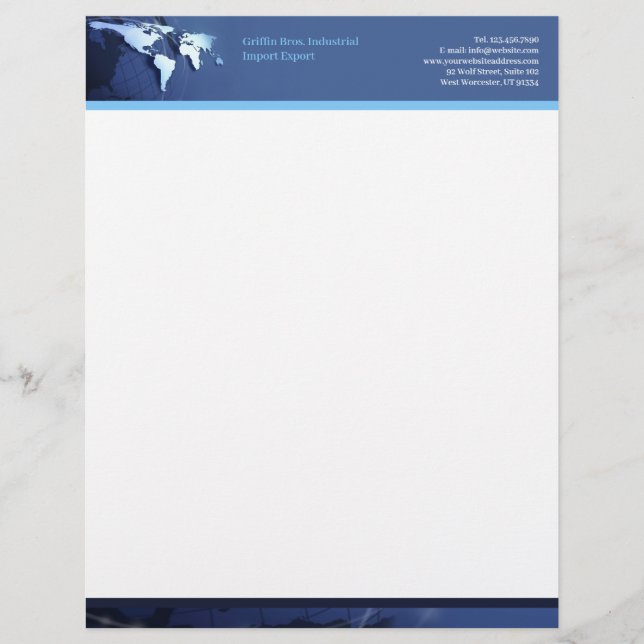 Membrete Tech Globe Letterhead (Anverso)