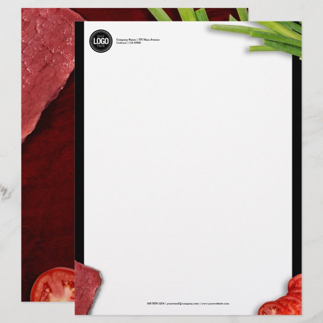 Membrete Tema del restaurante de carne personalizado (Anverso / Reverso)