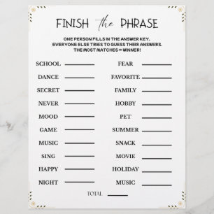 Membrete Termina el Juego de Frases – Adivina en la Fiesta
