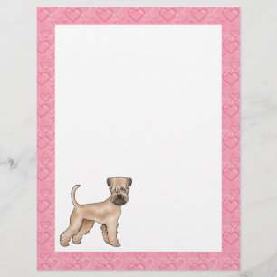 Membrete Terrier de Trigo de Pelaje Suave Patrón de Corazón