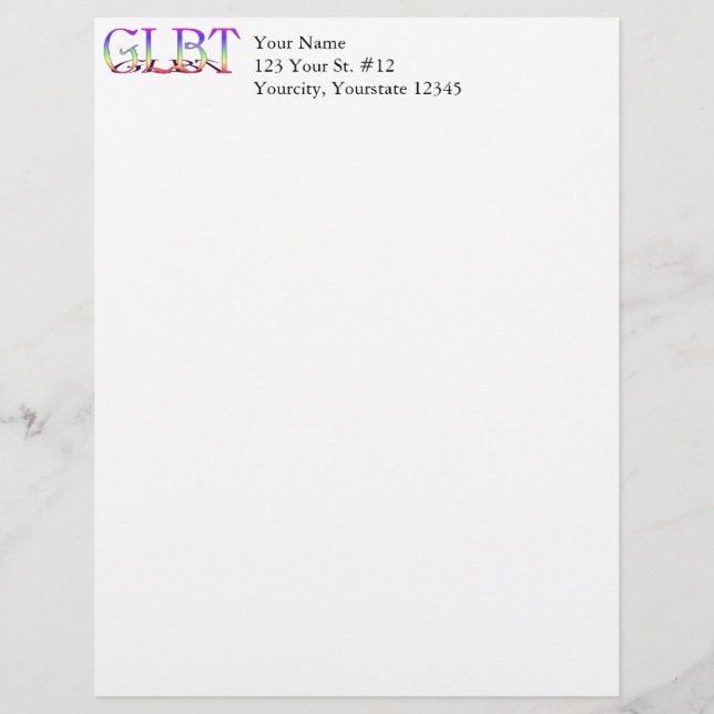 Membrete Texto de arco iris compatible con GLBT (Anverso)